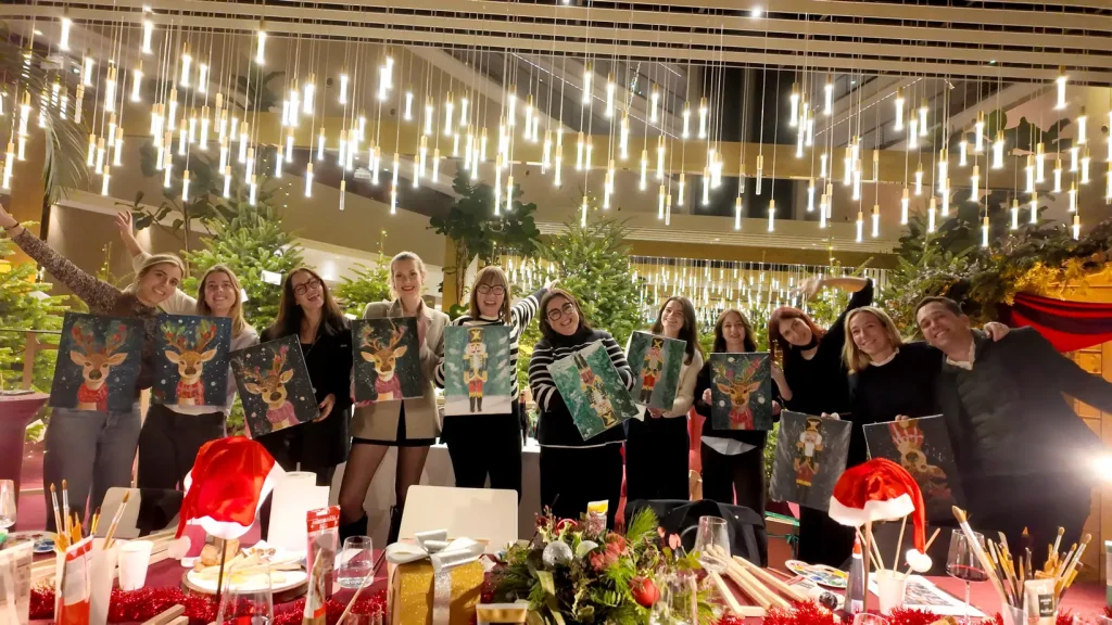 Corporate team building art and wine activity in Barcelona