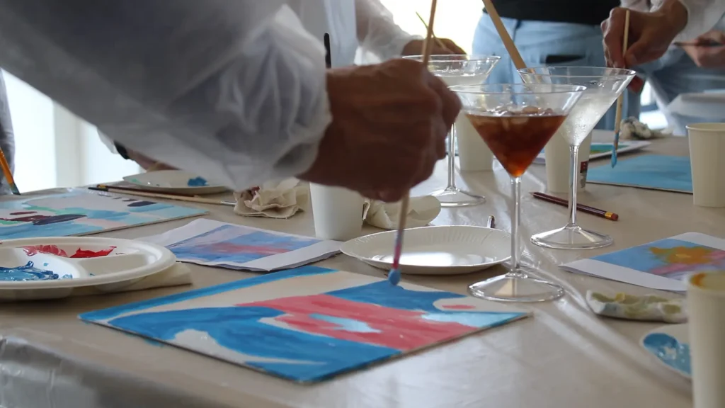 Atelier art et dégustation de vin à Barcelone