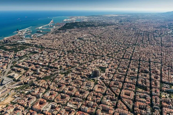 Panoramic view of the city of Barcelona, Spain